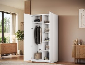 ADRK Furniture - Ormar Alera II 100 cm - bijeli/zlatne ručke