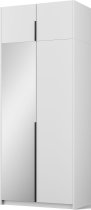 ADRK Furniture - Ormar Alera II s nadogradnjom 100 cm - bijeli/crne ručke