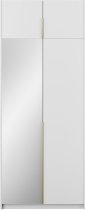 ADRK Furniture - Garderobni ormar Alera II s nadogradnjom 100 cm - bijeli/zlatne ručke
