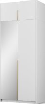 ADRK Furniture - Garderobni ormar Alera II s nadogradnjom 100 cm - bijeli/zlatne ručke