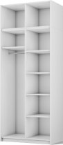 ADRK Furniture - Garderobni ormar Alera II s nadogradnjom 100 cm - bijeli/zlatne ručke