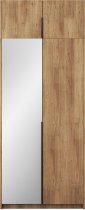 ADRK Furniture - Ormar Alera II s nadogradnjom 100 cm - artisan hrast/crne ručke