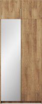 ADRK Furniture - Ormar Alera II s nadogradnjom 100 cm - artisan hrast/zlatne ručke