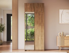 ADRK Furniture - Ormar Alera II s nadogradnjom 100 cm - artisan hrast/zlatne ručke