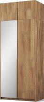 ADRK Furniture - Ormar Alera II s nadogradnjom 100 cm - artisan hrast/zlatne ručke