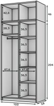 ADRK Furniture - Ormar Alera II s nadogradnjom 100 cm - kašmir/crne ručke