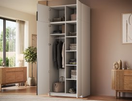 ADRK Furniture - Ormar Alera II s nadogradnjom 100 cm - kašmir/crne ručke