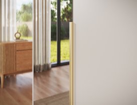 ADRK Furniture - Garderobni ormar Alera II s nadogradnjom 100 cm - kašmir/zlatne ručke