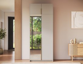 ADRK Furniture - Garderobni ormar Alera II s nadogradnjom 100 cm - kašmir/zlatne ručke