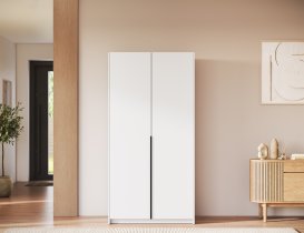 ADRK Furniture - Ormar Bregma II 100 cm - bijeli/crne ručke