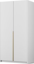 ADRK Furniture - Garderobni ormar Bregma II 100 cm - bijeli/zlatne ručke
