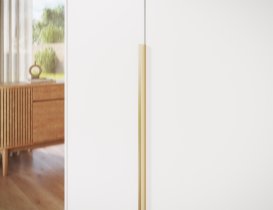 ADRK Furniture - Garderobni ormar Bregma II 100 cm - bijeli/zlatne ručke