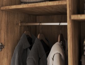 ADRK Furniture - Garderobni ormar Bregma II 100 cm - artisan hrast/crne ručke
