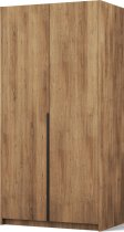 ADRK Furniture - Garderobni ormar Bregma II 100 cm - artisan hrast/crne ručke