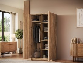 ADRK Furniture - Ormar Bregma II 100 cm - artisan hrast/zlatne ručke