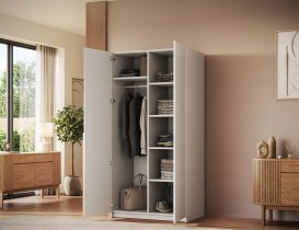ADRK Furniture - Garderobni ormar Bregma II 100 cm - kašmir/zlatne ručke