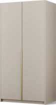 ADRK Furniture - Garderobni ormar Bregma II 100 cm - kašmir/zlatne ručke