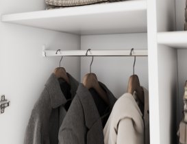 ADRK Furniture - Garderobni ormar Bregma II s nadogradnjom 100 cm - bijeli/zlatne ručke
