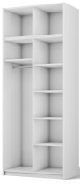 ADRK Furniture - Garderobni ormar Bregma II s nadogradnjom 100 cm - bijeli/zlatne ručke