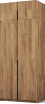 ADRK Furniture - Garderobni ormar Bregma II s nadogradnjom 100 cm - artisan hrast/crne ručke
