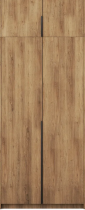 ADRK Furniture - Garderobni ormar Bregma II s nadogradnjom 100 cm - artisan hrast/crne ručke