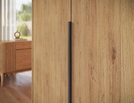 ADRK Furniture - Garderobni ormar Bregma II s nadogradnjom 100 cm - artisan hrast/crne ručke