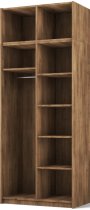 ADRK Furniture - Garderobni ormar Bregma II s nadogradnjom 100 cm - artisan hrast/crne ručke