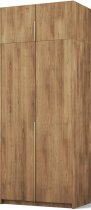 ADRK Furniture - Garderobni ormar Bregma II s nadogradnjom 100 cm - artisan hrast/zlatne ručke