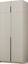 ADRK Furniture - Garderobni ormar Bregma II s nadogradnjom 100 cm - kašmir/crne ručke
