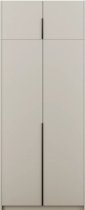 ADRK Furniture - Garderobni ormar Bregma II s nadogradnjom 100 cm - kašmir/crne ručke