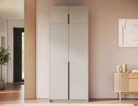 ADRK Furniture - Garderobni ormar Bregma II s nadogradnjom 100 cm - kašmir/crne ručke