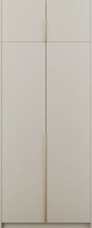 ADRK Furniture - Garderobni ormar Bregma II s nadogradnjom 100 cm - kašmir/zlatne ručke