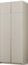 ADRK Furniture - Garderobni ormar Bregma II s nadogradnjom 100 cm - kašmir/zlatne ručke