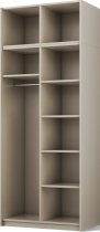 ADRK Furniture - Garderobni ormar Bregma II s nadogradnjom 100 cm - kašmir/zlatne ručke