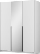 ADRK Furniture - Ormar Alera III 150 cm - bijeli/crne ručke