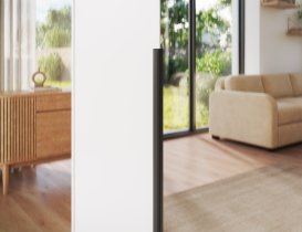 ADRK Furniture - Ormar Alera III 150 cm - bijeli/crne ručke