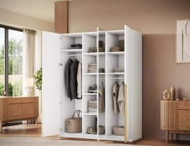 ADRK Furniture - Ormar Alera III 150 cm - bijeli/zlatne ručke