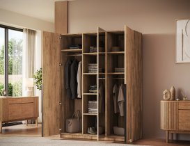 ADRK Furniture - Ormar Alera III 150 cm - artisan hrast/crne ručke