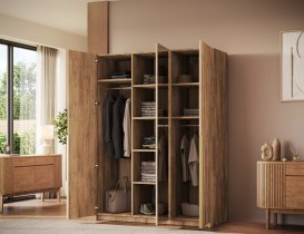 ADRK Furniture - Ormar Alera III 150 cm - artisan hrast/zlatne ručke