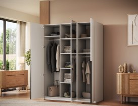ADRK Furniture - Ormar Alera III 150 cm - kašmir/crne ručke