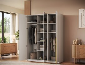 ADRK Furniture - Ormar Alera III 150 cm - kašmir/zlatne ručke