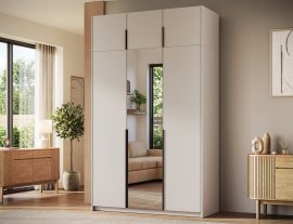 Ormar Alera III s nadogradnjom 150 cm - kašmir/crne ručke