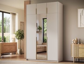 Garderobni ormar Alera III s nadogradnjom 150 cm - kašmir/zlatne ručke