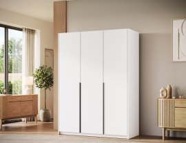Garderobni ormar Bregma III 150 cm - bijeli/crne ručke