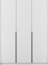 ADRK Furniture - Garderobni ormar Bregma III 150 cm - bijeli/crne ručke