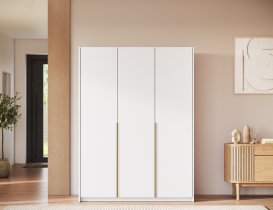ADRK Furniture - Garderobni ormar Bregma III 150 cm - bijeli/zlatne ručke