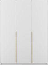 ADRK Furniture - Garderobni ormar Bregma III 150 cm - bijeli/zlatne ručke
