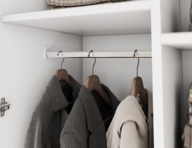 ADRK Furniture - Garderobni ormar Bregma III 150 cm - bijeli/zlatne ručke