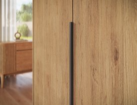 ADRK Furniture - Ormar Bregma III 150 cm - artisan hrast/crne ručke