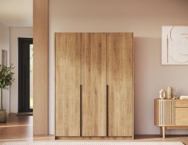 ADRK Furniture - Ormar Bregma III 150 cm - artisan hrast/crne ručke